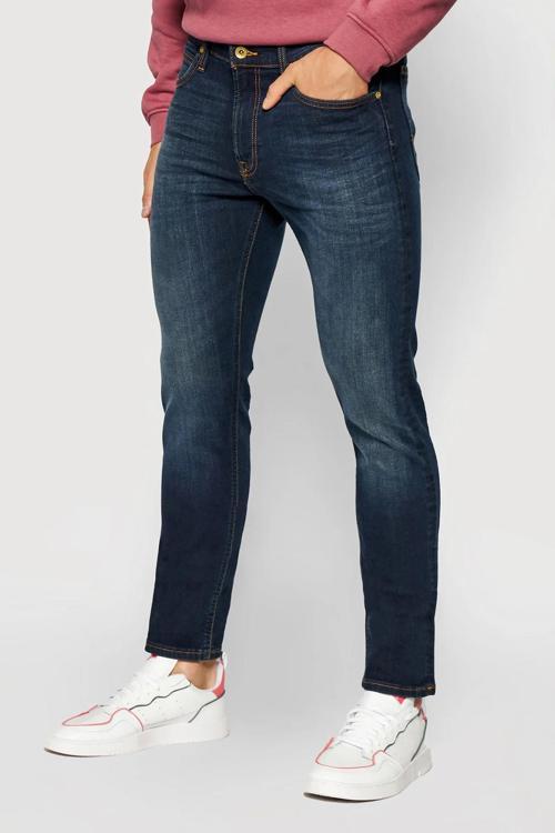 Pamuklu Slim Fit Düşük Bel Dar Paça Jeans Erkek Kot Pantolon L719GCBY 408 KOYU MAVİ