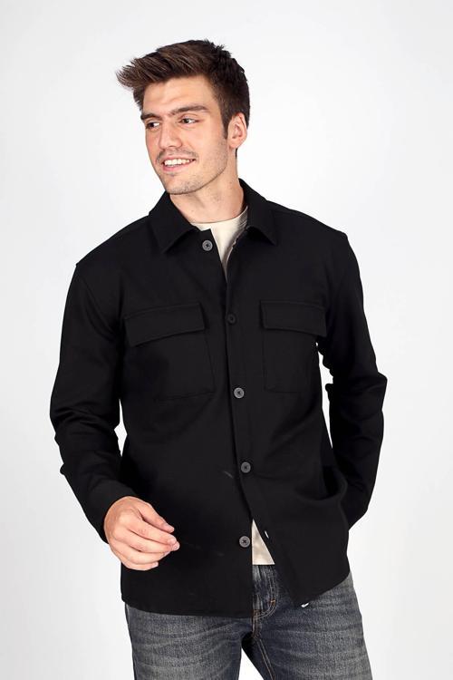 Jolet Regular Fit Çift Cepli Düğmeli Erkek Gömlek 251 LCM 241017 8101 SİYAH