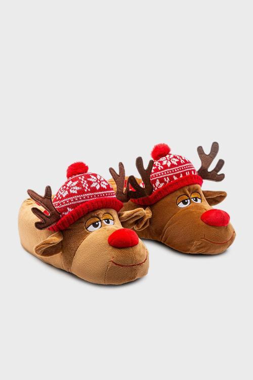 Tw Kar Sessiz Tabanlı Hayvan Figürlü Erkek Panduf GG0509 KAHVE