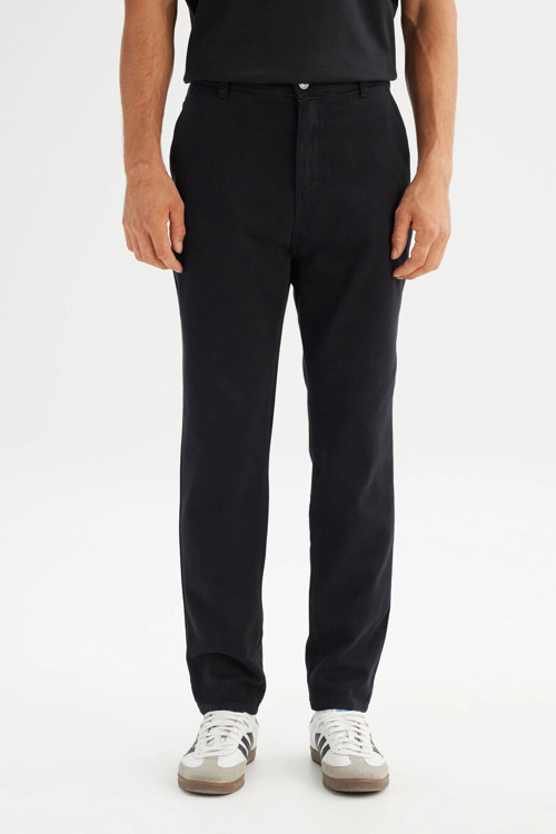 Pamuklu Regular Fit Normal Bel Düz Paça Erkek Pantolon LM0400001 001 SİYAH