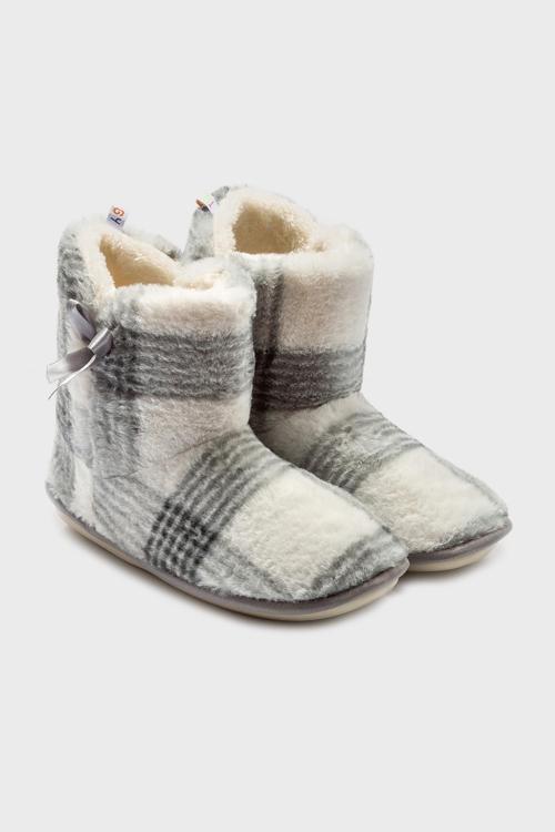 Tw Roma Ekoseli Yumuşak Dokulu Bayan Panduf AA0003 TURKUAZ