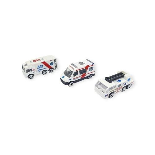3'lü İş Makinaları Road Seti - Die Cast - DS044 - Ambulans