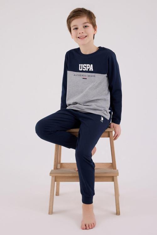 U.S. Polo Assn Uzun Kol Pijama Takım US2220-4 Lacivert