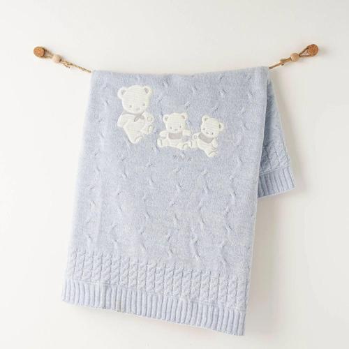 Andywawa AC26341 Triko Battaniye 85x100 Blue Melange