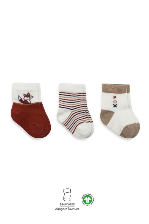 Bistyle 3'Lü Penye Soket Çorap BS10109 Kiremit