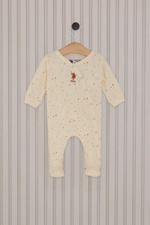 U.S.Polo Kız Bebek Patikli Tulum USB2110 Krem