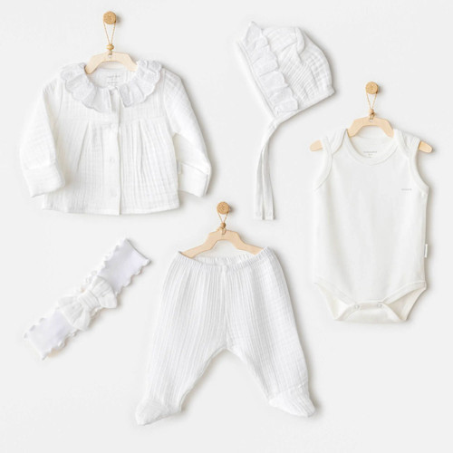 AC25840 Natural Gift Müslin 5'Li Hastane Çıkışı White
