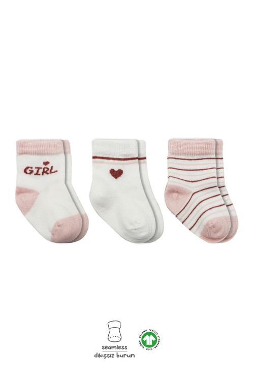 Bistyle 3'Lü Penye Boy And Girl Soket Çorap BS10114 Pembe