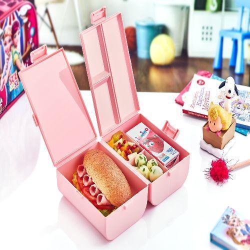 Çift Kapaklı Bölmeli Beslenme Kabı 