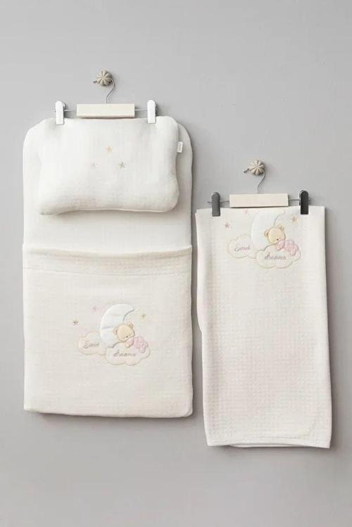 Bebitof Ay ve Ayıcık 3'lü Alt Açma Seti 50055 Ekru