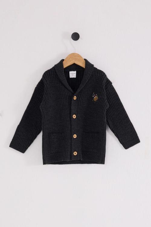 U.S. Polo Assn Bebek Hırka USB2608 Antrasit Melanj