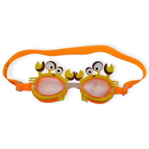 Çocuk Yüzücü Gözlüğü Silikon Taşıma Çantalı Turuncu Yengeç - 9014