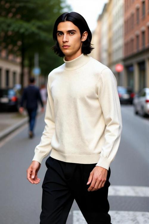 Erkek Regular Fit Dik Yaka Düz Triko Kazak Kışlık Basic Yumuşak Yapısıyla Günlük Kombinler İçin