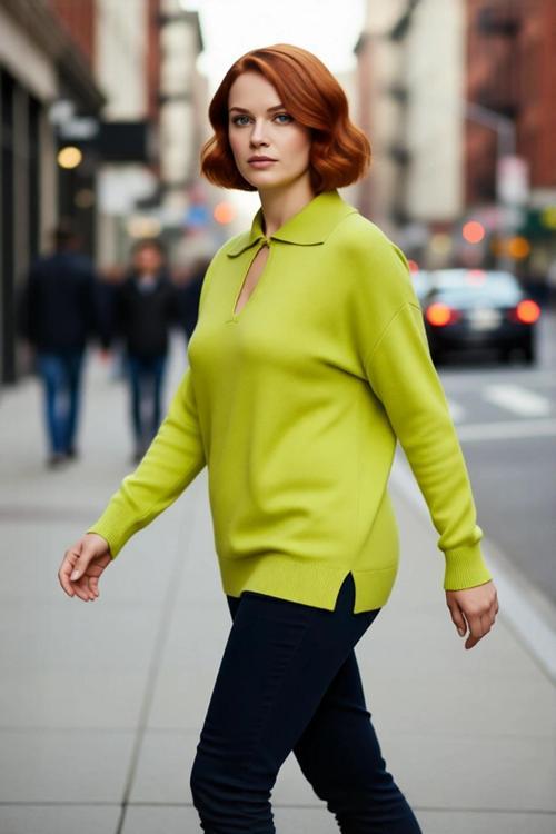 Kadınlar İçin Relaxed Kesim Düz Triko Kazak Polo Yaka Detaylı Uzun Kollu Şık ve Konforlu Giyim