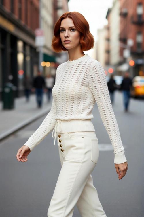 Kadın Ajurlu Fitted Bisiklet Yaka Büzgülü Kollu İnce Triko Kazak İlkbahar Sonbahar Şıklığına Özel