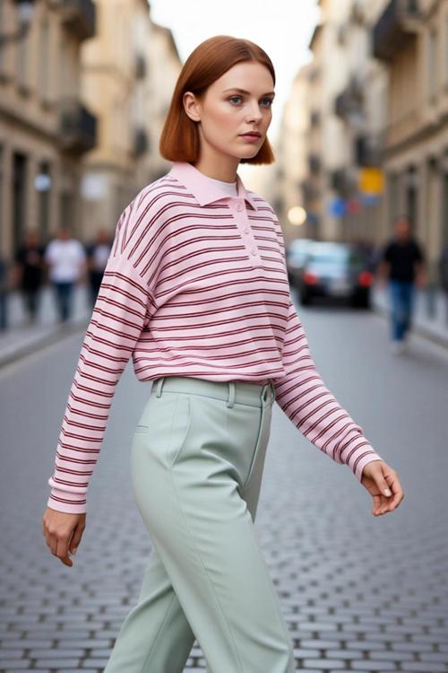 Kadın Oversize Düşük Kol Düz Desen Polo Yaka Triko Kazak Kışlık Kombinlerin Rahat Parçası Kaliteli