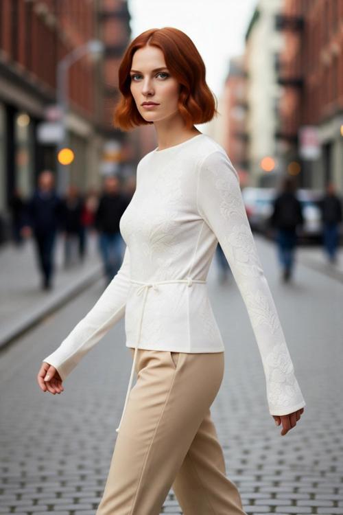 Kadın Çiçek Desenli Fitted Triko Kazak İlkbahar Sonbahar Günlük Şıklığı Rahatlıkla Birleştiriyor