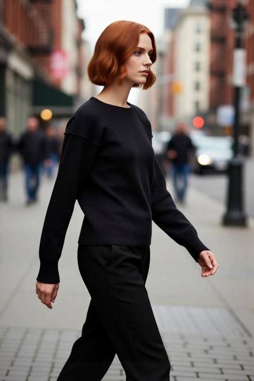 Kadın Regular Kalıp Bisiklet Yaka Özel İplik Düz Deseniyle Triko Kazak Kış Sezonu İçin İdeal