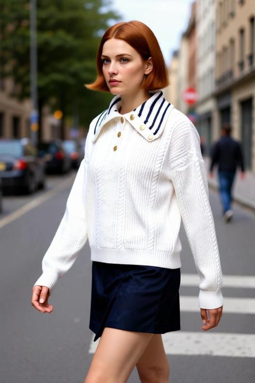 Kadın Geniş Kalıp Saç Örgülü Devrik Yaka Akrilik Triko Kazak Kışlık Günlük Şık ve Rahat Kombinler