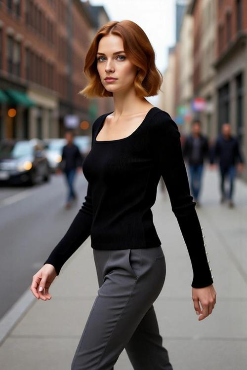 Kadın Fitted Kare Yaka İspanyol Kol Düğme Detaylı Fitilli Triko Kazak İlkbahar Sonbahar Şıklığı