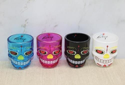 İstanbul Temalı Cam Kurukafa Shot Bardak Renkli Model 2 