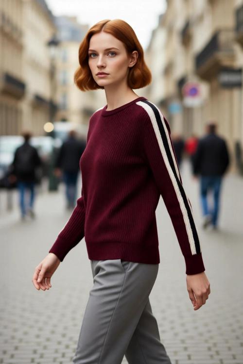 Kadın Oversize Bisiklet Yaka Reglan Kollu Kalın Triko Kazak Kışlık Günlük Şık Selanik Dokuma