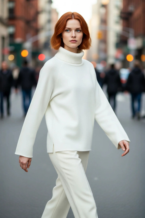 Kadın Oversize Balıkçı Yaka Reglan Kol Triko Kazak Kışlık Rahat Ve Şık Günlük Kombinler İçin İdeal