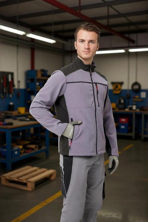 Kışlık İş Güvenliği Softshell Mont Allium Suya Rüzgar Kesici Termal İç Astarlı