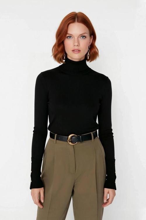 Kadın Basic Balıkçı Yaka Fitted Kesim Triko Kazak Rahat Şık İlkbahar Sonbahar Kombinleri Kaliteli