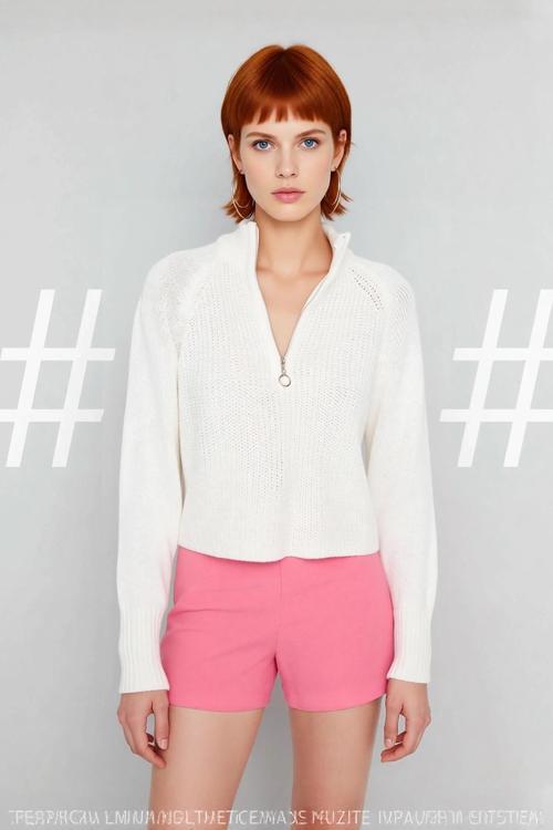 Kadın Regular Kalıp Selanik Örgü Fermuarlı Dik Yaka Crop Triko Kazak Soğuk Havaların Şık Seçimi