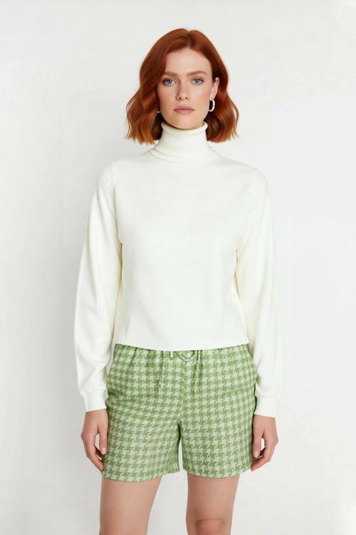 Kadın Günlük Akrilik Oversize Balıkçı Yaka Triko Kazak Konforlu Ve Şık Kış Kombinleri Kaliteli