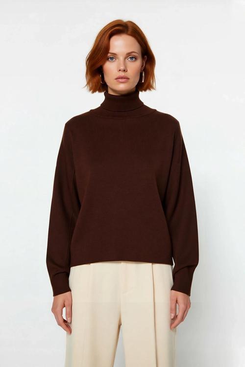 Kadın Günlük Akrilik Oversize Balıkçı Yaka Triko Kazak Konforlu Ve Şık Kış Kombinleri Kaliteli