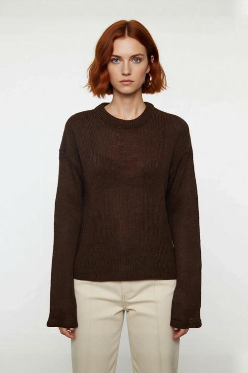 Kadınlara Özel Oversize Triko Kazak İspanyol Kol Bisiklet Yaka Uzun Kollu Rahat Şıklık Kaliteli