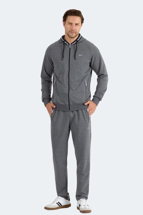 FENDER Erkek Kapüşonlu Fermuarlı Antrasit Eşofman Takımı