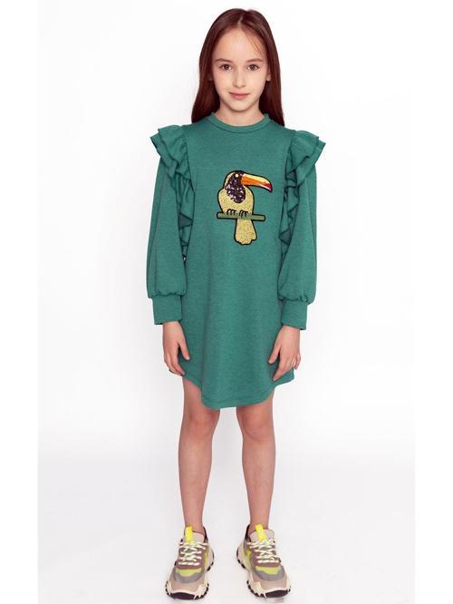 Papağan İşlemeli Elbise