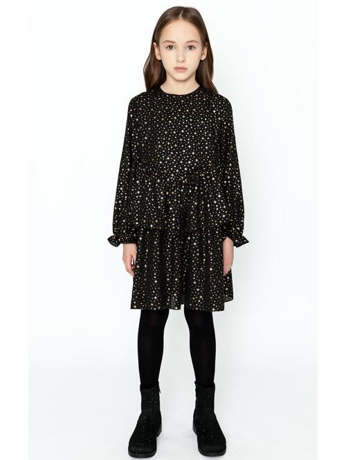 Yıldız Baskılı Şifon Elbise