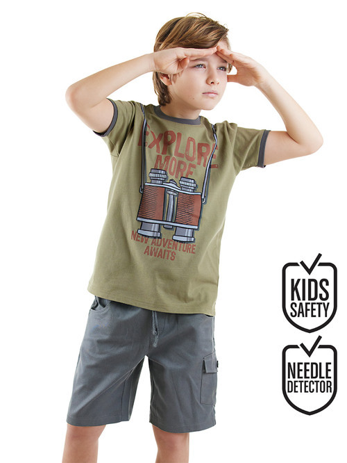 Explore Erkek Çocuk T-shirt Gabardin Şort Takım
