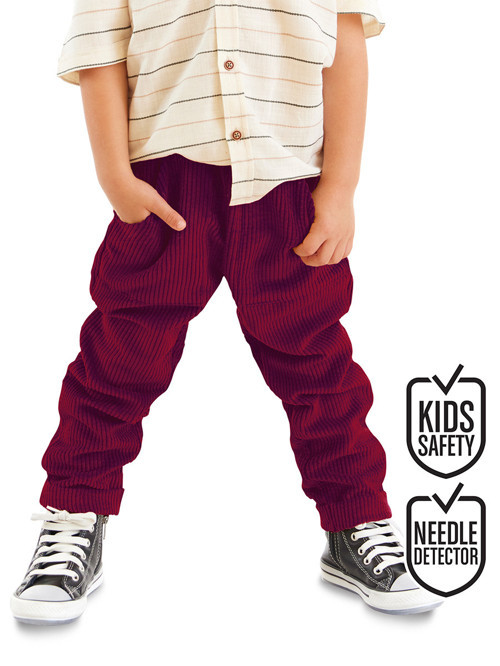 Fitilli Kadife Bordo Erkek Çocuk Pantolon