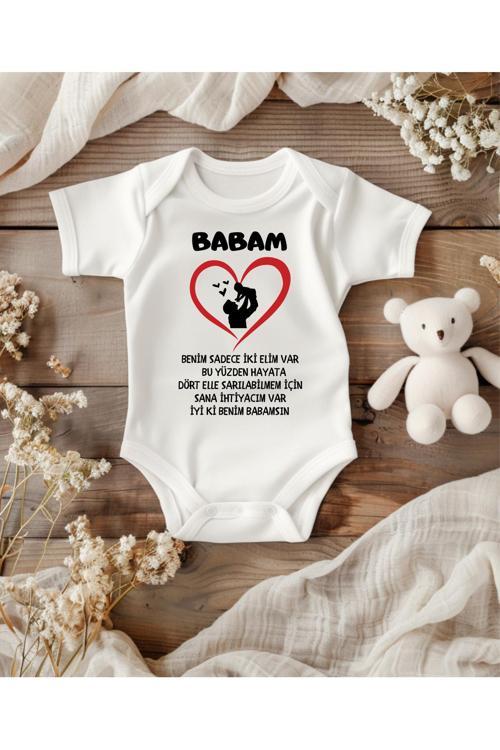 Baba Yazılı Bebek Zıbın İsimli Bebek Babaya Hediye Baba Oluyorsun Yazılı