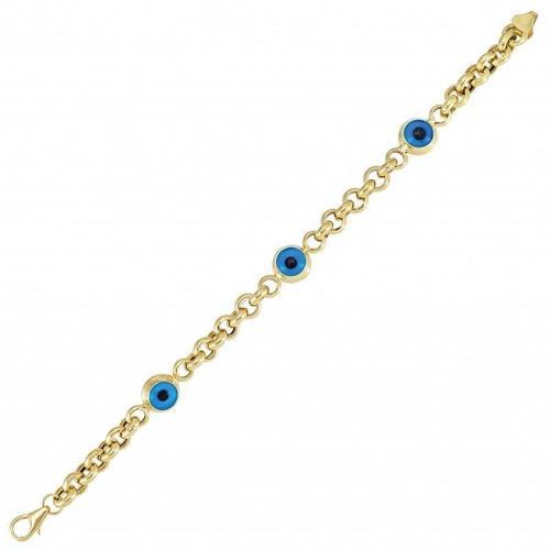 Nazar Boncuklu Altın Bileklik 14 Ayar