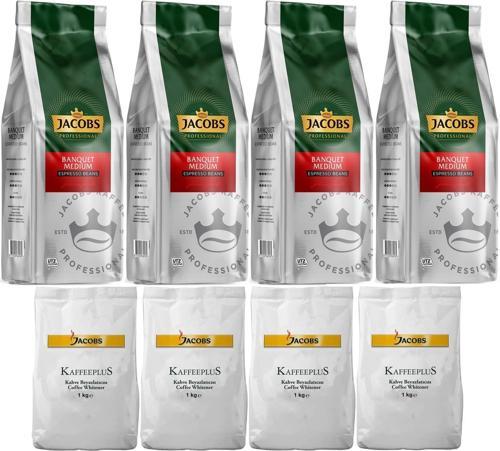 Medium Çekirdek Kahve 1KG (Espresso Beans) & Kaffeeplus Süt Tozu 1KG (Karma 8 Li Set)