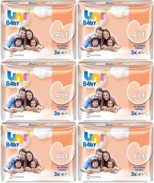 Islak Havlu Mendil Aile 52 Yaprak (18 Li Set) 936 Yaprak (6PK*3)