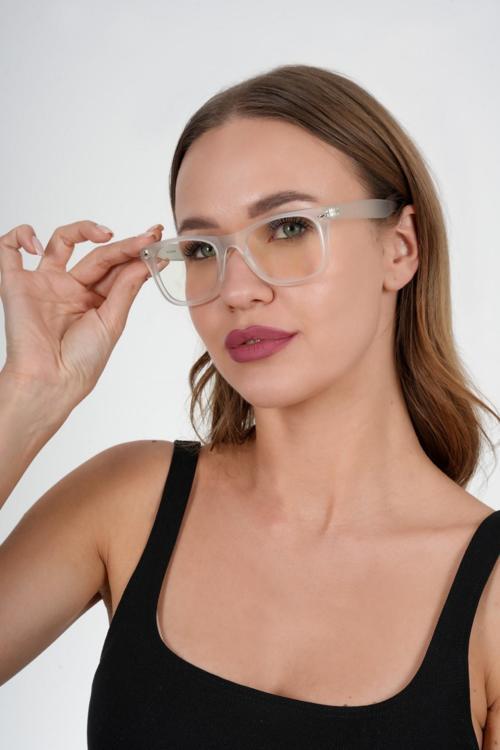 Şeffaf Wayfarer Unisex Polo Exchange Mavi Işık Koruyucu Gözlük