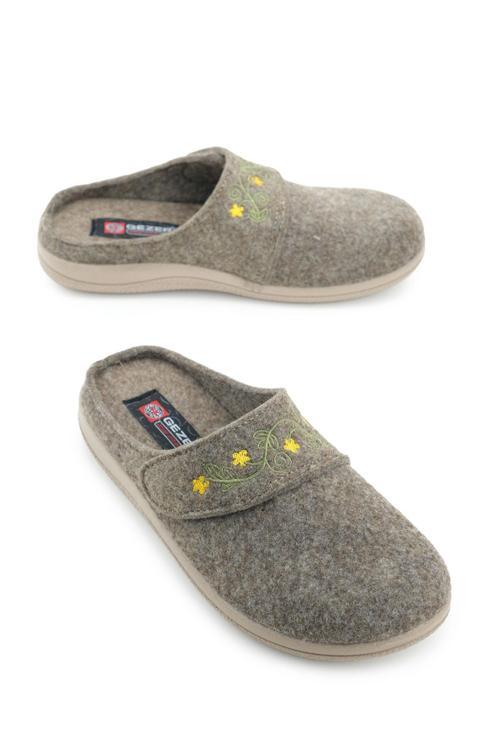 Kadın Kışlık Nakışlı Tasarım Cırtlı Ayarlanabilir Rahat Taban Ev Bahçe Terlik