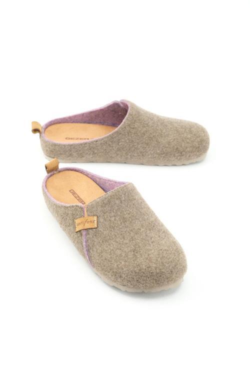 Kışlık Keçe Comfort Taban Kadın Ev Bahçe Terlik