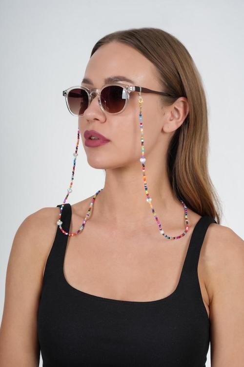 Fimo İnci Kum Boncuk Gözlük Zinciri - Kolye - Bileklik