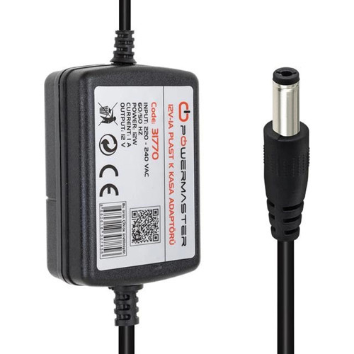 PM-31770 12 Volt - 1 Amper - 12 Watt 5.5*2.5 Mm Uçlu İki Ucu Kablolu Masaüstü Adaptör