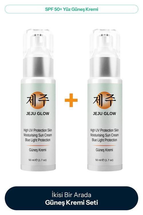 50 Spf Yüz Güneş Kremi Mavi Işık Koruması + C Vitamini + Yoğun Nem 2 Li Paket