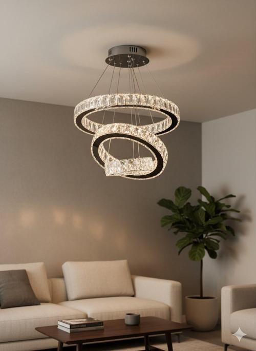 Plaket Kristal Taş Işlemeli Krom Paslanmaz Ledli 20-30-40 cm 3 Renk