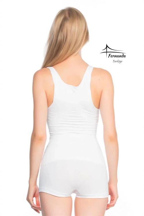 2 Beden İnce Görünüm Kalın Askılı Kadın Atlet Korse Sıkılaştırıcı Şekillendirici Esnek Toparlayıcı